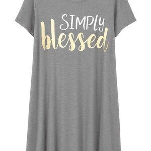 Lexington Avenue Simply Blessed Nightgown Sleep Shirt 1X Gray